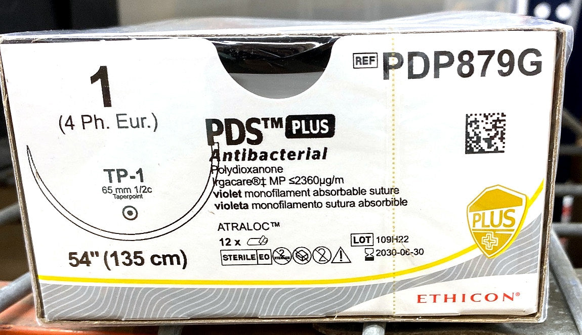 PDP879G - ETHICON - Antibacterial Violet Monofilament (Polydioxanone), Absorbable Surgical Suture, (BX/12)