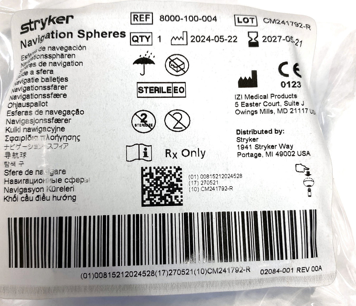8000-100-004 - IZI MEDICAL - STRYKER SPHERES -100CT, (EA/1)