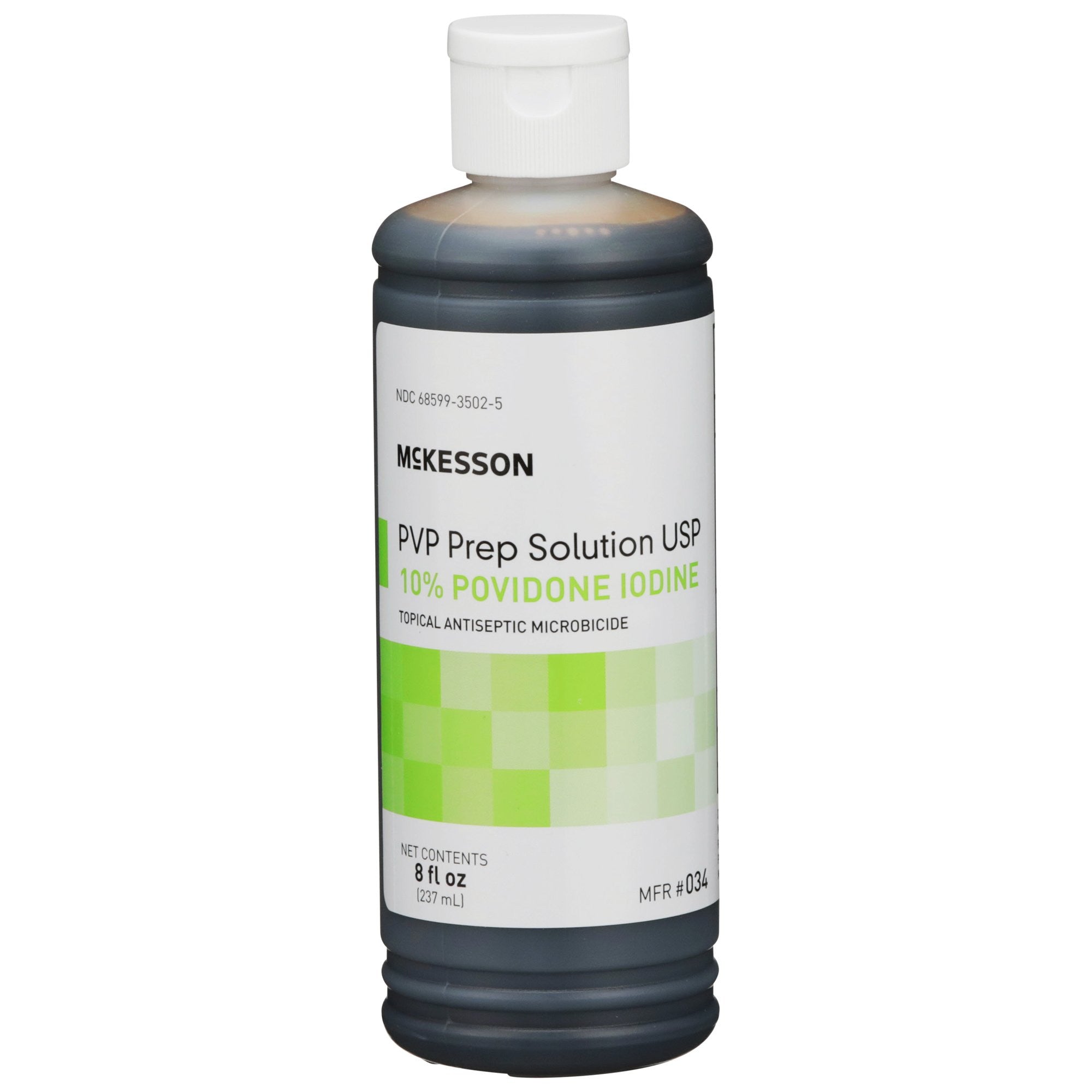 1043538 - McKesson - McKesson Skin Prep Solution 8 oz. Flip-Top Bottle 10% Strength Povidone-Iodine, 034, Case of 24, (CS)