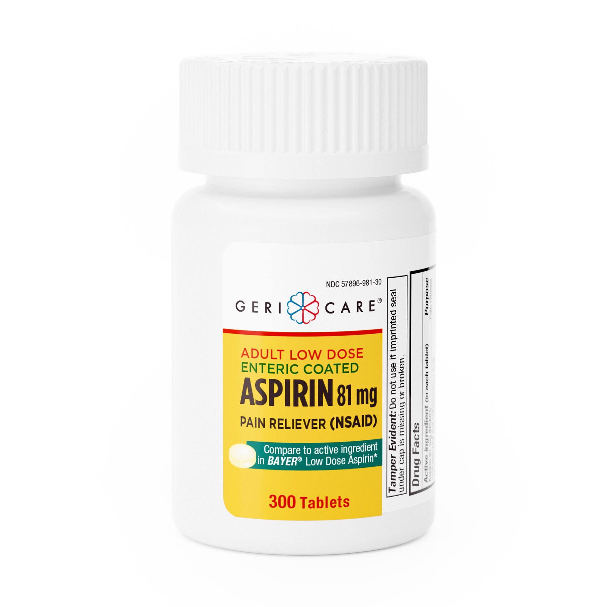 689206 - Geri-Care - Geri-Care Pain Relief 81 mg Strength Aspirin Tablet 300 per Bottle, 981-30-GCP, Bottle of 1, (BT)
