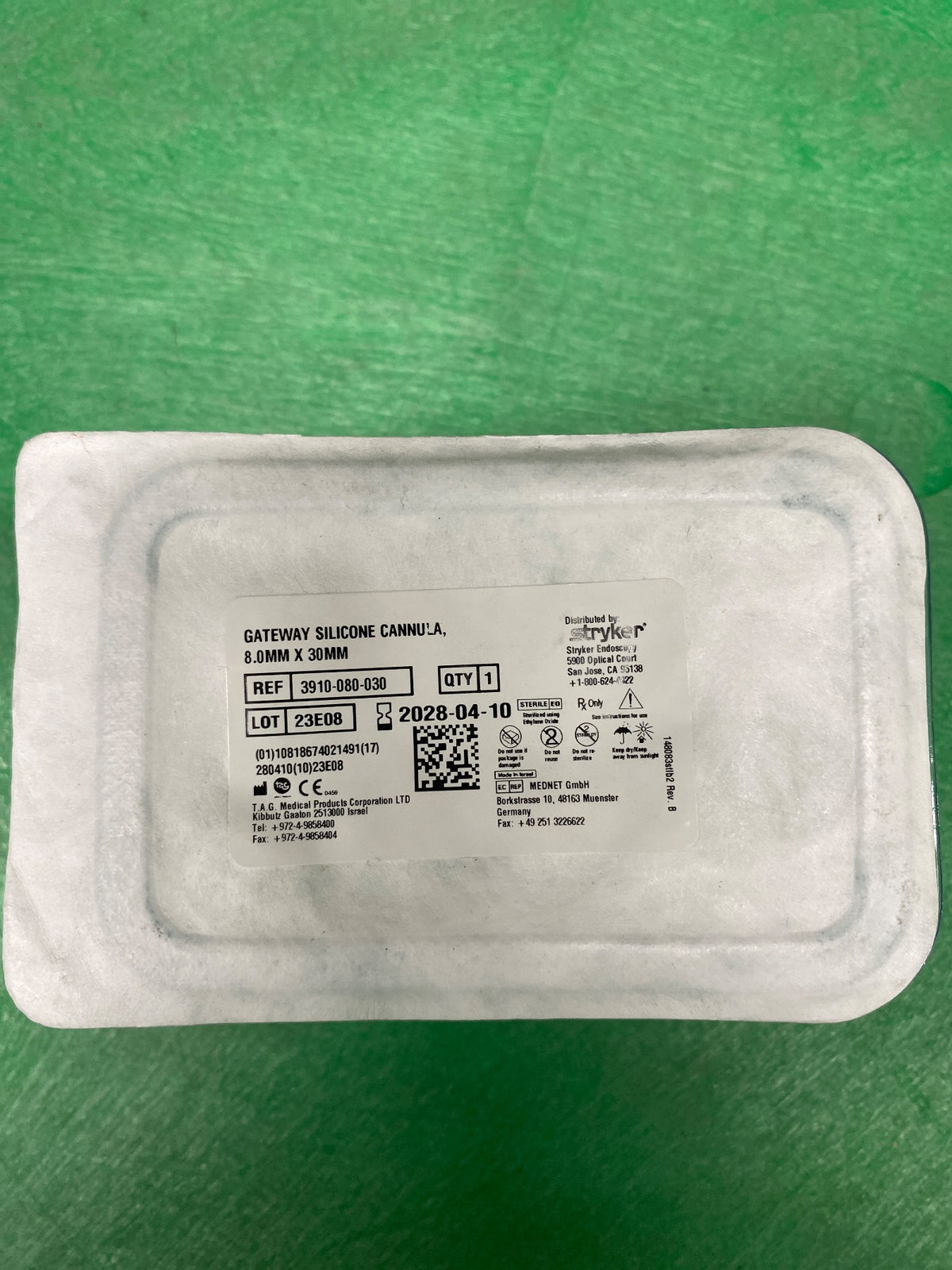 148083st - T.A.G MEDICAL - GATEWAY™ SILICONE CANNULA, 8.0mm X 30mm, (EA/1)