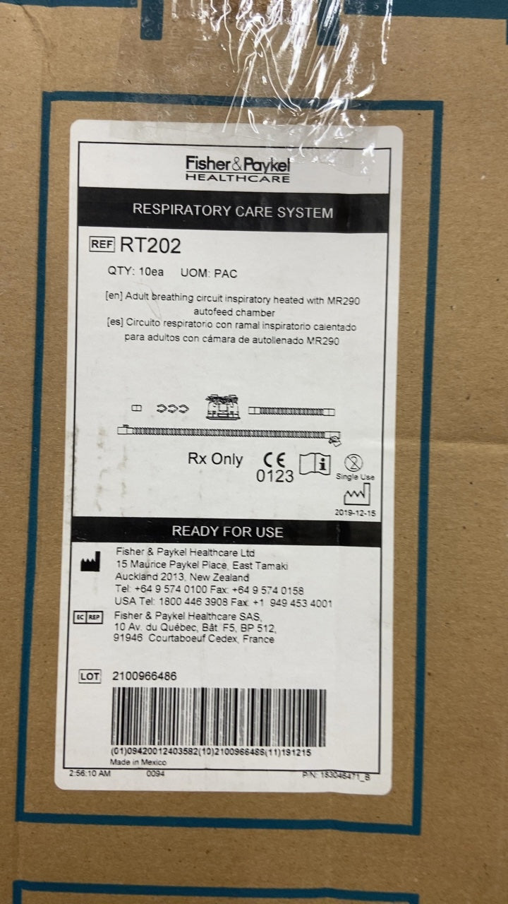 RT202 - FISHER & PAYKEL - RESPIRATORY CARE SYSTEM, (BX/10)