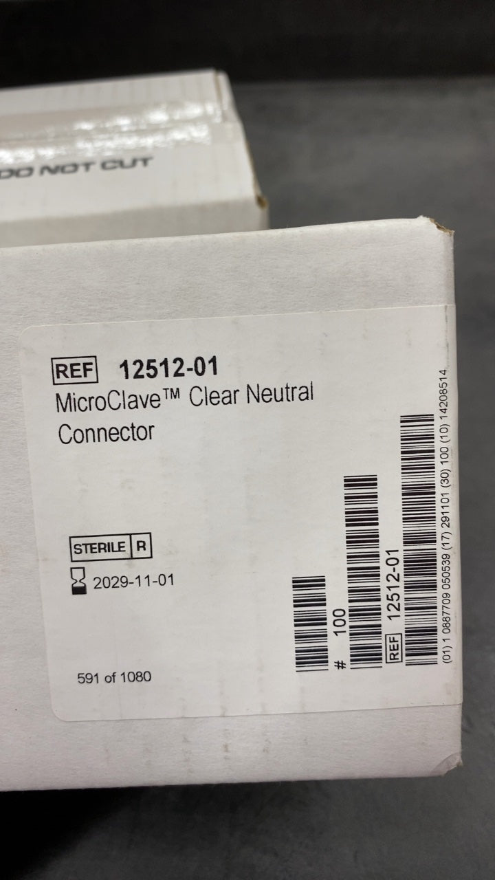 12512-01 - ICU MEDICAL - MicroClave™ Clear Neutral Connector, (BX/1)