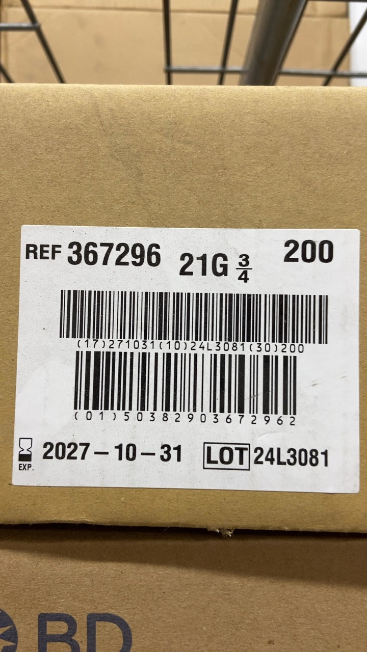367296 - BD - Bd Vacutainer® Safety-Lok™ Blood Collection Set 21X.75 12 W/O Luer, (BX/200)