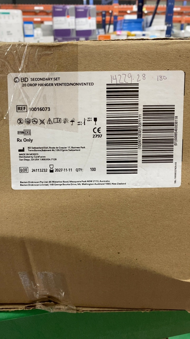 10016073 - BD - SECONDARY SET 20 DROP HANGER VENTED/NONVENTED, (CS/100)