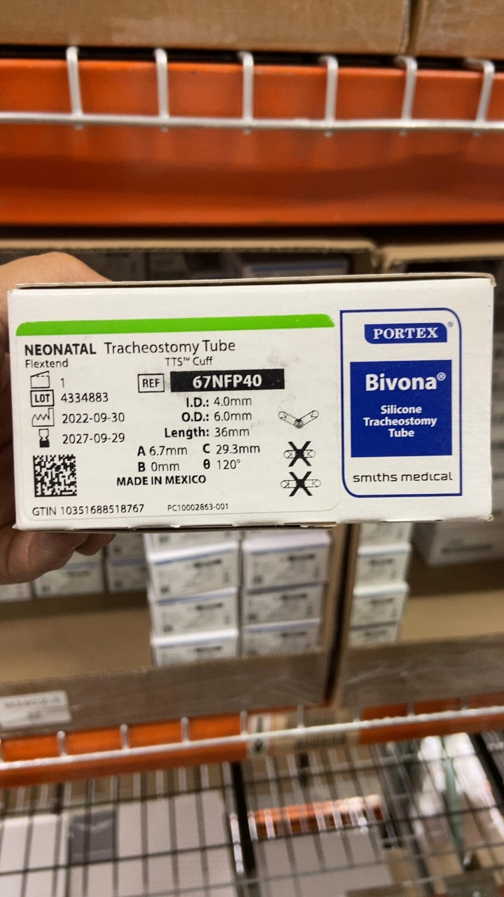 67NFP40 - SMITHS MEDICAL - Bivona FlexTend Cuffed Neonatal Trach Tubes - Neonatal Tracheal Tube, Flextend, Cuff, 4.0 mm, (BX/1)