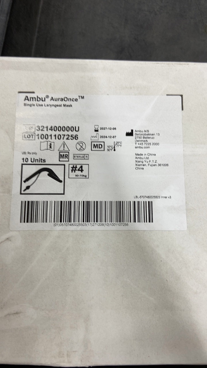 321400000U - AMBU - Ambu AuraOnce Single Use Laryngeal Mask, (BX/10)