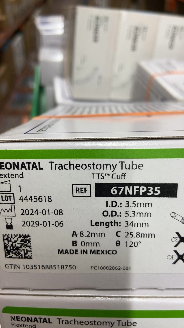 67NFP35 - SMITHS MEDICAL - Bivona FlexTend Cuffed Neonatal Trach Tubes - Neonatal Tracheal Tube, Flextend, Cuff, 3.5 mm, (BX/1)