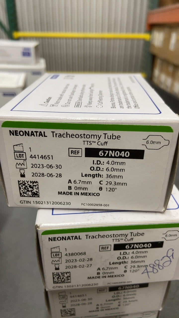67N040 - SMITHS MEDICAL - Bivona Cuffed Neonatal Tubes - Trach Tube, Neonatal, Tight to Shaft, 4 mm, (BX/1)