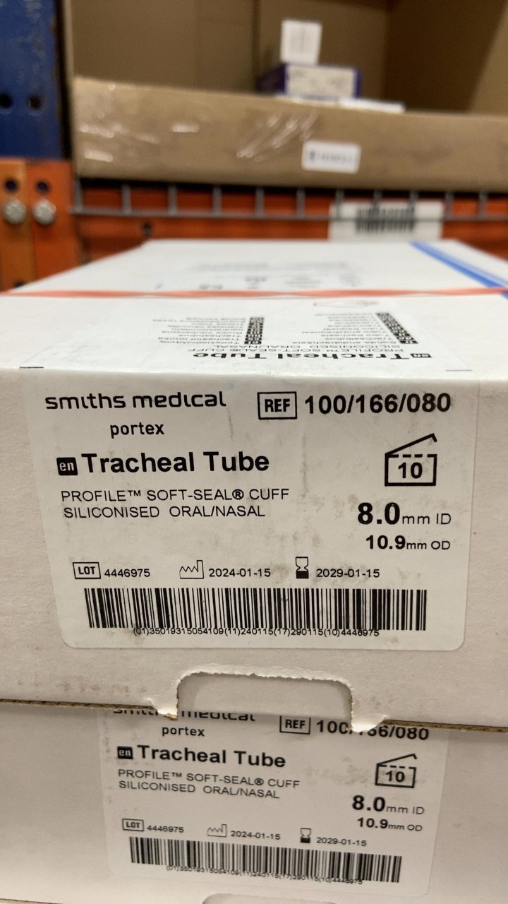 100/166/080 - SMITHS MEDICAL - Tracheal Tube PROFILE™ SOFT-SEAL® CUFF SILICONISED ORAL/NASAL, (BX/10)