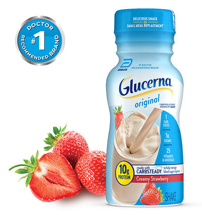 649275 - Glucerna - Glucerna Original Shake Oral Supplement Creamy Strawberry Flavor Liquid 8 oz. Bottle, 57807, Pack of 1, (EA)