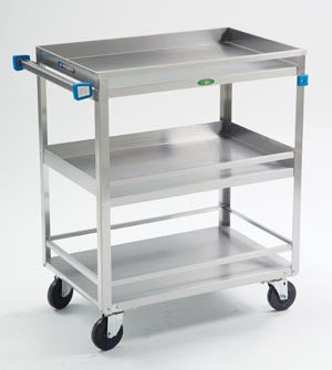 526 - Lakeside Manufacturing, Inc. - Carrito, 19" de ancho x 31" de largo x 34¾" de alto, capacidad de 500 lb, 3 estantes, ruedas giratorias de 4", estante de 18" x 27", espacio libre de 9" (SOLO ENVÍO DIRECTO), c/u
