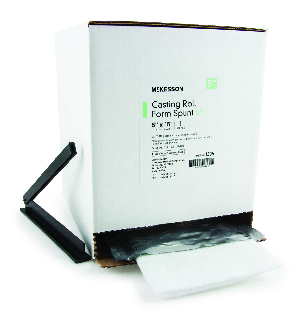 862466 - McKesson - Padded Splint Roll McKesson 5 Inch x 15 Foot Fiberglass White 1305 Box of 1, (BX)