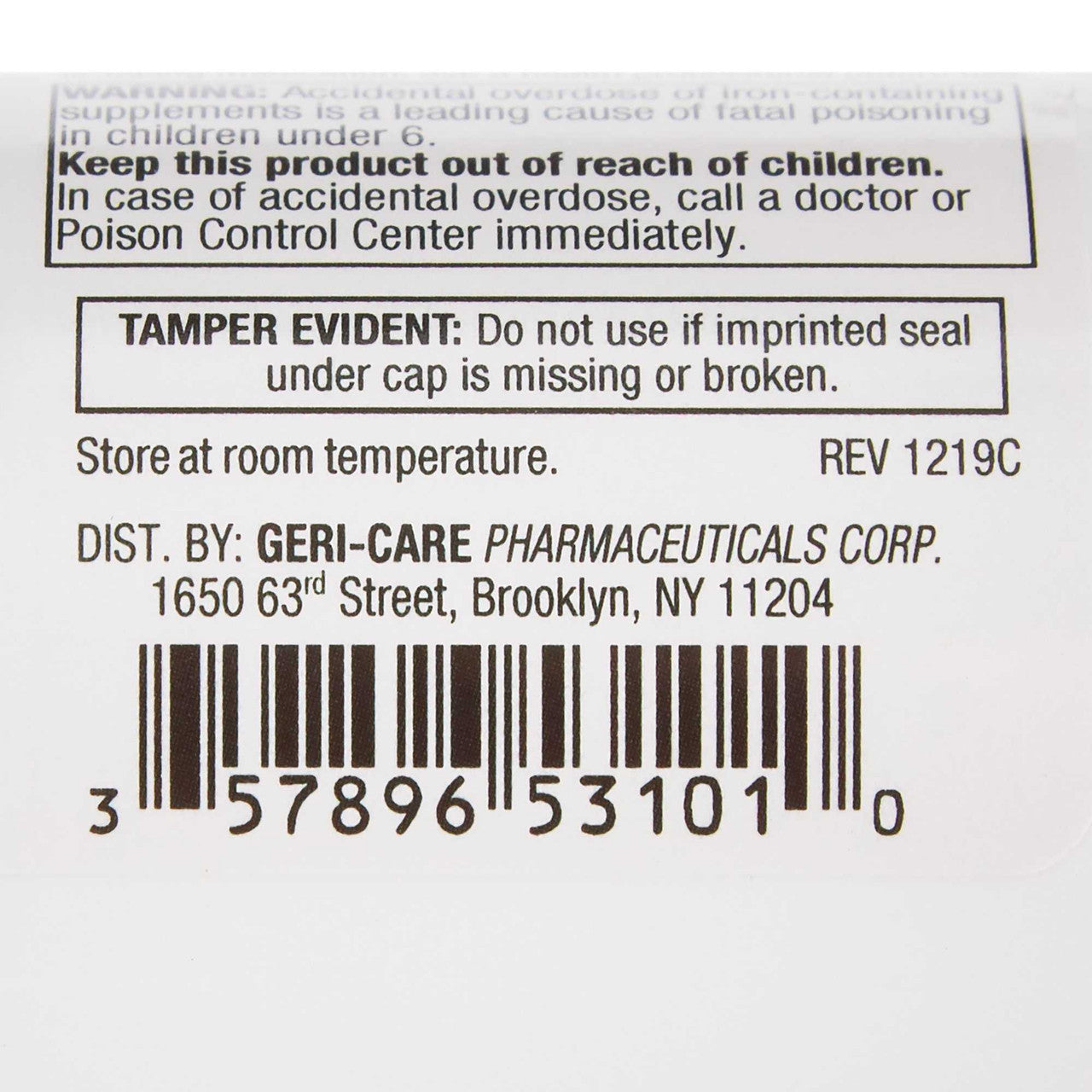 633782 - Geri-Care - Geri-Care Multivitamin Supplement with Minerals, 100 Tablets per Bottle, Case of 12, (CS)