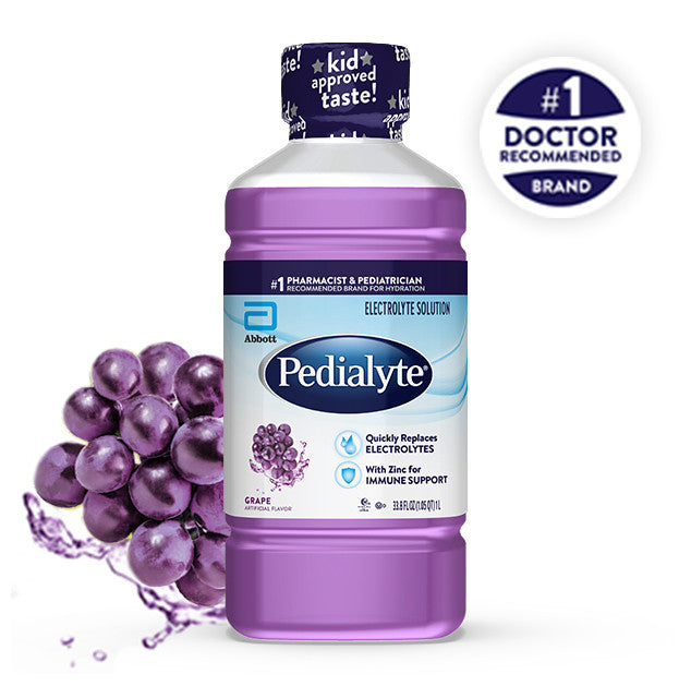 366834 - Pedialyte - Oral Electrolyte Solution Pedialyte Classic Grape Flavor 33.8 oz. Electrolyte 00240 Case of 8, (CS)