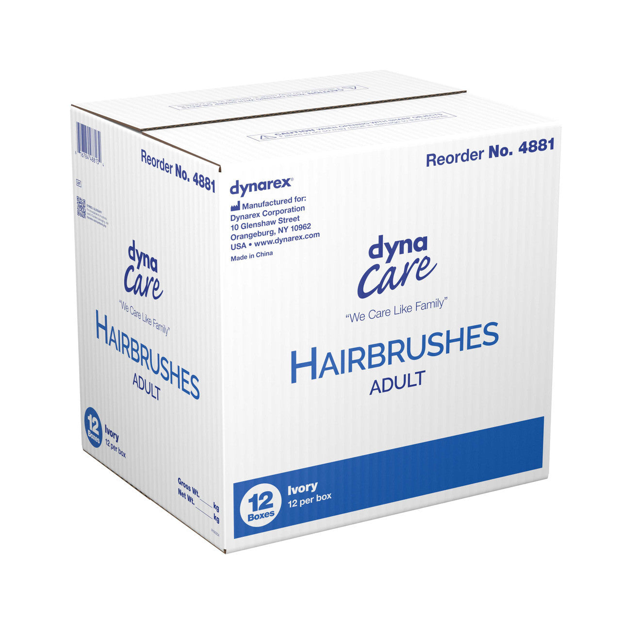 826984 - Dynarex - Hairbrush Nylon Bristles 9 Inch 4881 Box of 24, (BX)